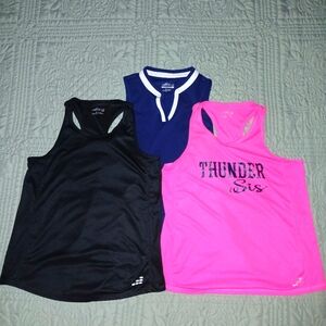 Lot of Three Bcg Athletic Tank Tops - Black, Blue, Pink (L) 12-14